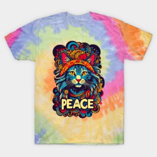 Vintage 1960s Hippie Cat T-Shirt